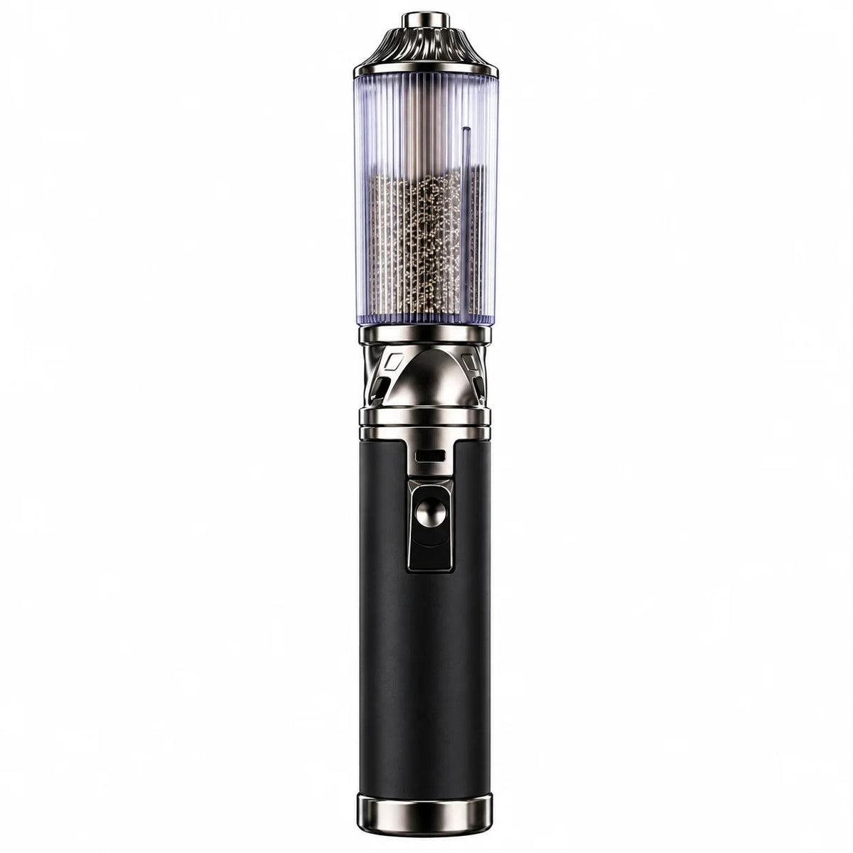 Black refillable spark wand on a white background