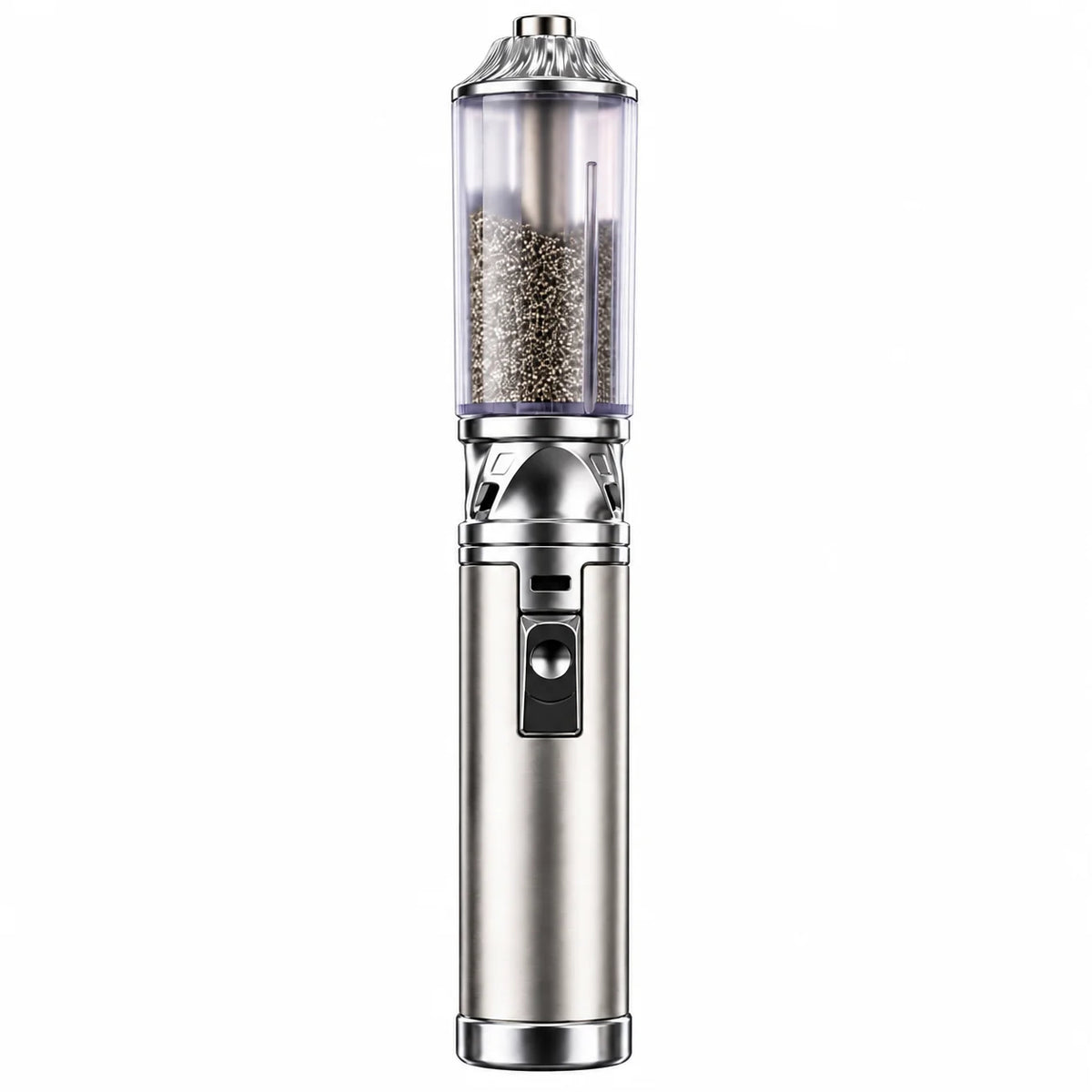 Silver refillable spark wand on a white background
